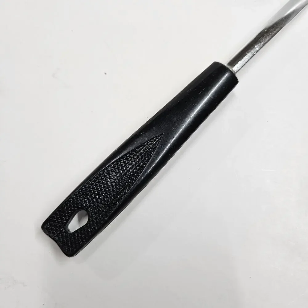 VTG EKCO Slotted Keyhole Spatula Flipper Turner Chrome Black Handle USA 13